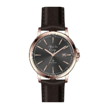 Alexandre Christie ALCW1014LDLRGDG Black Dial Black Leather Strap Analog Women Watch